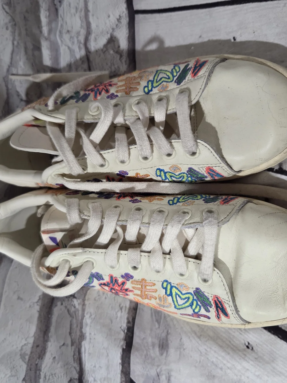 Adidas Stan Smith Pride Embroidered Cream  Sneakers